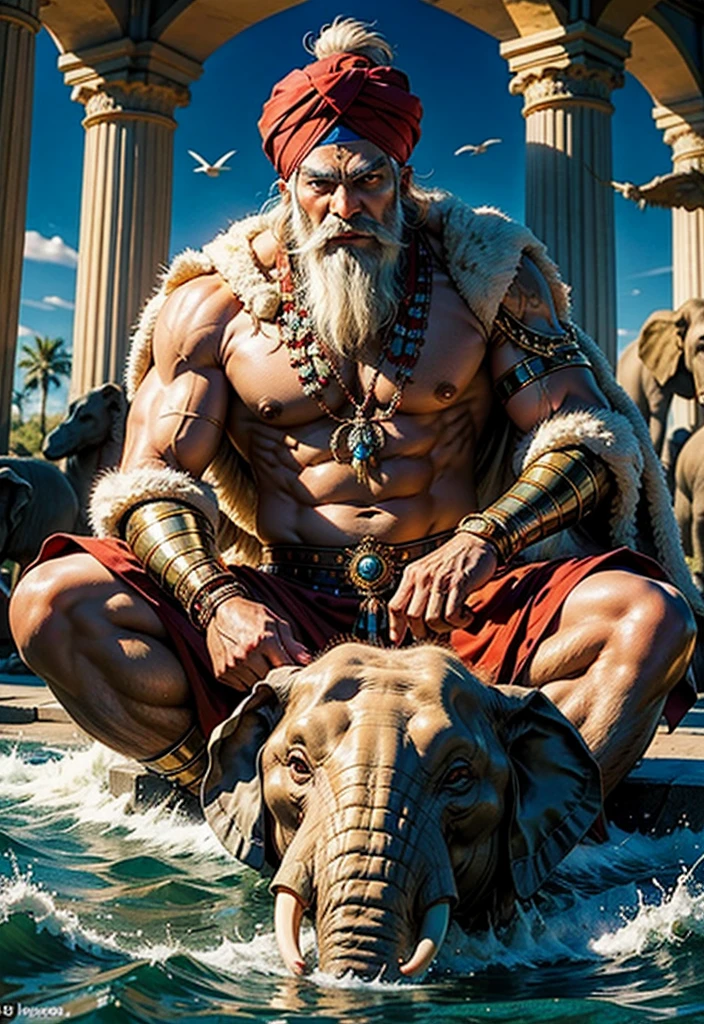 ChatGPT
Create information for ai picture of a demigod called nayak baba who has turban on his head and holding spare in one arm,he is sitting on huge elephant he had muscular body ,he was Indian army genral in 16th century , he is the protector of Chouhan clan ,very kind god for worshipers
ChatGPT
Here's a detailed description for the AI-generated picture of Nayak Baba:
Nayak Baba: The Protector Demigod
Appearance:
Headgear: Nayak Baba wears a grand, intricately designed turban that signifies his noble status and divine heritage.
Pose: He is seated majestically on a colossal, ornately adorned elephant, showcasing his commanding presence and connection with nature.
Weapon: In his right hand, he firmly holds a long, gleaming spear, symbolizing his strength and readiness to protect his people.
Physique: His muscular, well-built body exudes power and resilience, reflecting his prowess as a warrior and protector.
Clothing: He wears traditional 16th-century Indian attire that highlights his status as a revered figure and a military leader.
Background:
Historical Role: Nayak Baba served as a General in the Indian army during the 16th century, showcasing his tactical brilliance and leadership.
Clan Protector: He is the revered protector of the Chouhan clan, always vigilant and ready to defend his people from any threat.
Divine Qualities: As a demigod, Nayak Baba is known for his immense kindness and compassion towards his worshippers, offering them guidance and protection.
Attributes:
Kindness: His face radiates a gentle and compassionate expression, making him a beloved deity among his followers.
Power: The combination of his muscular build, formidable weapon, and the imposing elephant highlights his extraordinary strength and capability as a protector.
This description should guide the creation of a powerful and visually striking AI-generated image of Nayak Baba, capturing both his divine essence and historical significance.