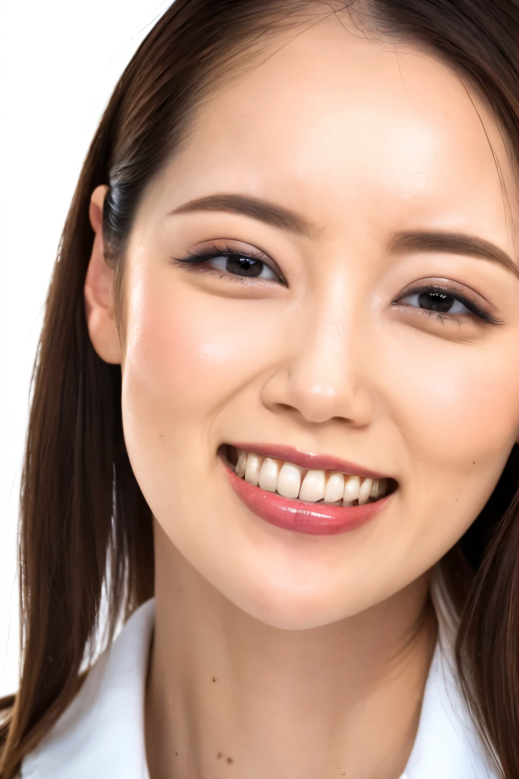 (Highest quality、Tabletop、8K、Best image quality、Award-winning works)、One beautiful woman、Close-up of face、Bright white skin、Very bright、(The simplest white background:1.5)、Lustrous and bright lips、Accurate anatomy、Ultra-high definition beauty face、Ultra HD Hair、Super high quality sparkling eyes、(Ultra-high resolution glossy skin:1.1)、Super high quality glossy lip、Look straight ahead