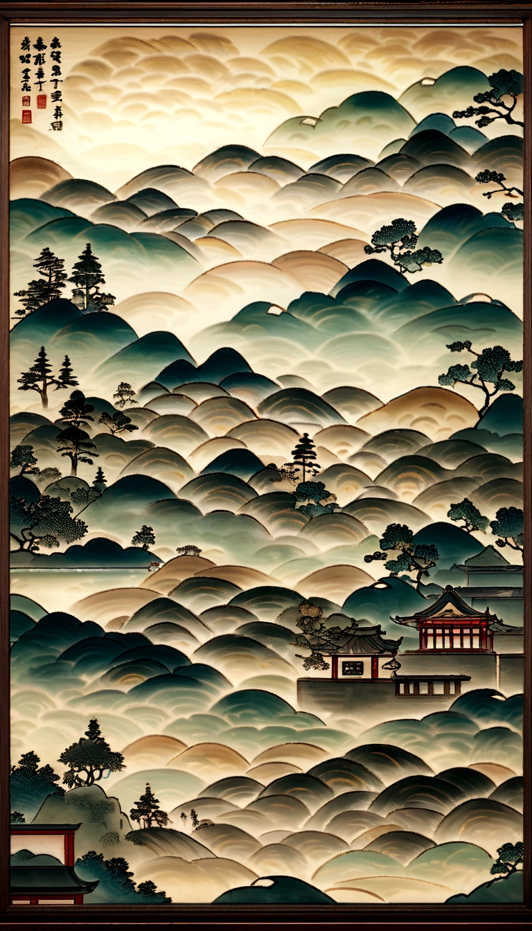 Ancient Chinese paintings，birthday wishes picture，Silk texture，Simple，Idyllic Chinese murals, Light white, Layered Landscape, Japanese Art, Large murals, Ricoh FF-9D, Golden Age Aesthetics, Exotic，Ultra HD，4k Ultra Fine，masterpiece，