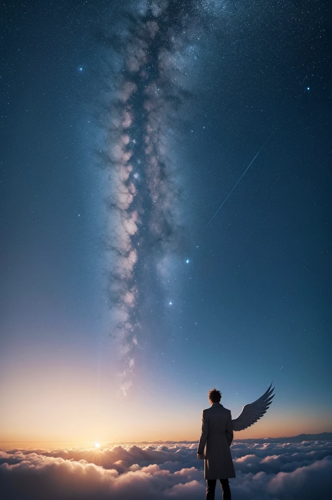 Image of billions of angels falling from the sky ( ultra realisitic)