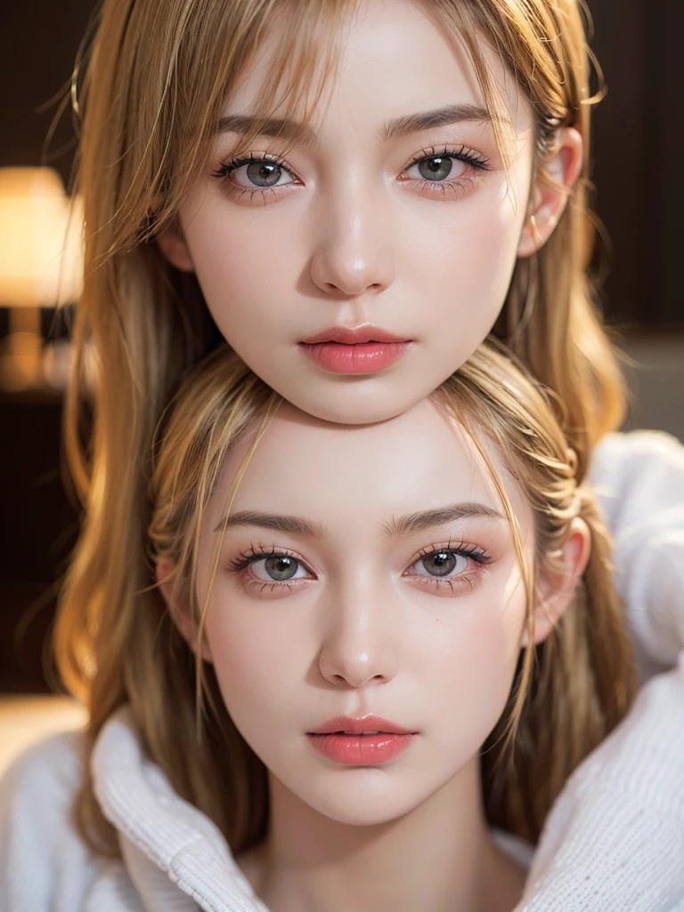 (masterpiece:1.3), (8k, photorealistic, RAW photo, best quality: 1.4), (1girl), beautiful face, (realistic face), (blonde), beautiful hairstyle, realistic eyes, beautiful detailed eyes, (realistic skin), beautiful skin, (sweater), absurdres, attractive, ultra high res, ultra realistic, highly detailed, golden ratio