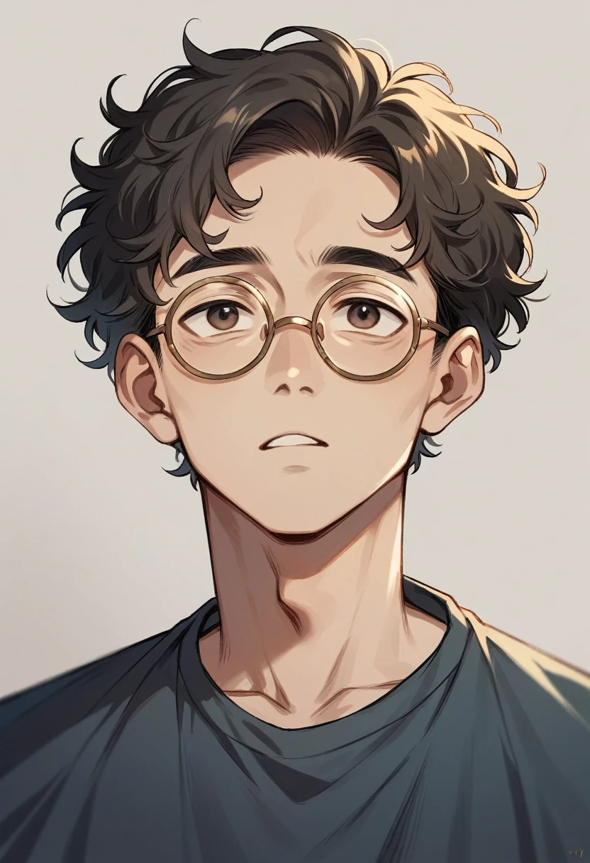 A young man. Your face has an oval shape with a balanced structure.. He wears round gold glasses that highlight his great, expressive eyes.. His forehead is wide, and her short curly hair&#39;I don&#39;t cover it much. He has a straight nose that is proportional to the rest of his face.., and his thin lips form a slight smile that suggests confidence.. The jaw is well defined but soft., no sharp angles, BROWN SKIN, femboy, wearing a mini skirt, long purple tights, purple panties, small penis, being fucked by a muscular man, big penis, Semen, gay sex, being fucked mercilessly on a brown couch