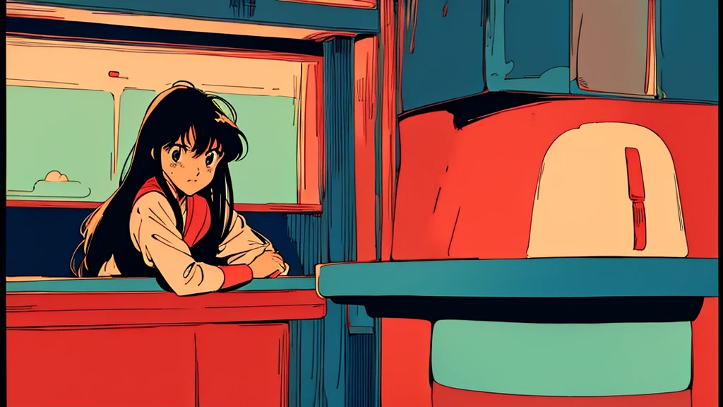 An emotional boy、The style is good、Retro anime images、Highest quality、4k、Alone at the bar、sake、