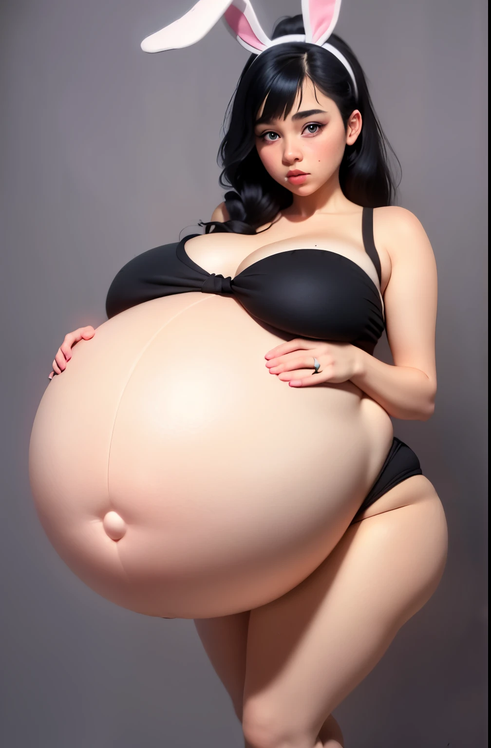 Hair Bow, black hair,Big Bump pregnant, bunny girl suit , Big , nipple, cum,16 yl, Big pregnant Belly, Big Pregnant girl, Largest Belly of Pregnant, Huge Pregnancy Belly, purple eyes, huge 9 months Pregnancy Belly,blue eyes
