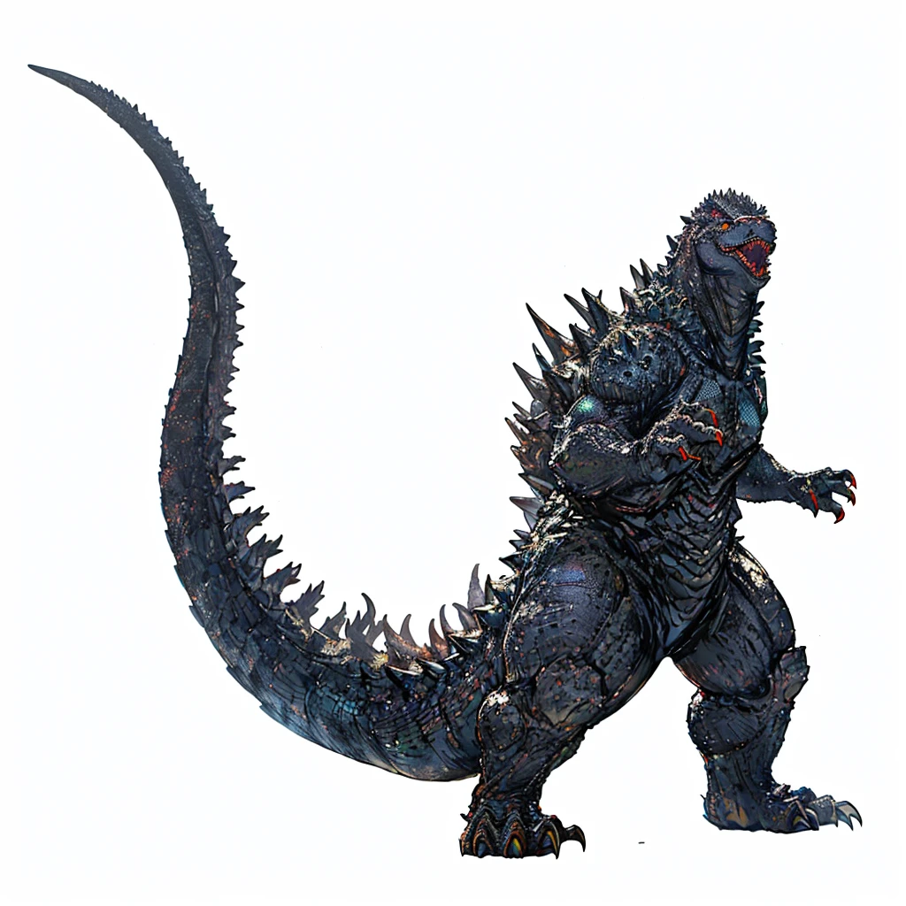 a close up of a Godzilla figure standing on its hind legs, Godzilla, shin Godzilla, character portrait of Godzilla, trex from Godzilla (2014), Godzilla portrait, giant Monsters dragon monster, author:Travel in Kana, Monsters, side view. Very detailed, High resolution details, High target