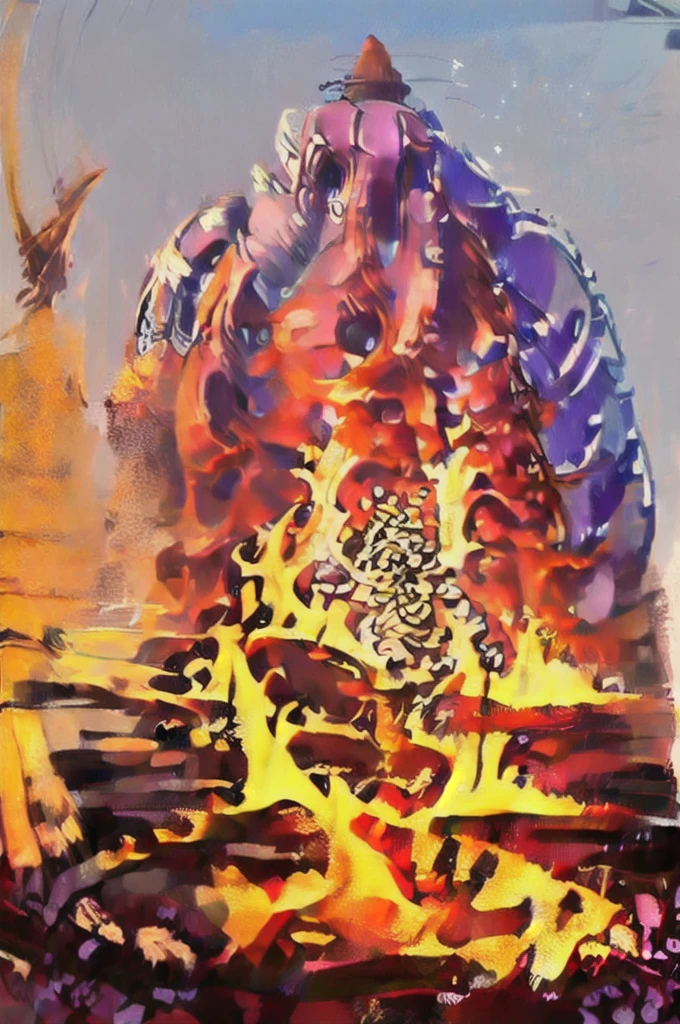ChatGPT

Create information for ai picture of a demigod called nayak baba who has turban on his head and holding spare in one arm,he is sitting on huge elephant he had muscular body ,he was Indian army genral in 16th century , he is the protector of Chouhan clan ,very kind god for worshipers
ChatGPT
Here's a detailed description for the AI-generated picture of Nayak Baba:

Nayak Baba: The Protector Demigod
Appearance:

Headgear: Nayak Baba wears a grand, intricately designed turban that signifies his noble status and divine heritage.
Pose: He is seated majestically on a colossal, ornately adorned elephant, showcasing his commanding presence and connection with nature sitting on huge elephant 

Weapon: In his right hand, he firmly holds a long, gleaming spear, symbolizing his strength and readiness to protect his people.
Physique: His muscular, well-built body exudes power and resilience, reflecting his prowess as a warrior and protector.
Clothing: He wears traditional 16th-century Indian attire that highlights his status . He wear Indian 16th century armer
Background:

Historical Role: Nayak Baba served as a General in the Indian army during the 16th century, showcasing his tactical brilliance and leadership.
Clan Protector: He is the revered protector of the Chouhan clan, always vigilant and ready to defend his people from any threat.
Divine Qualities: As a demigod, Nayak Baba is known for his immense kindness and compassion towards his worshippers, offering them guidance and protection.
Attributes:

Kindness: His face radiates a gentle and compassionate expression, making him a beloved deity among his followers.
Power: The combination of his muscular build, formidable weapon, and the imposing elephant highlights his extraordinary strength and capability as a protector.
This description should guide the creation of a powerful and visually striking AI-generated image of Nayak Baba, capturing both his divine essence and historical significance