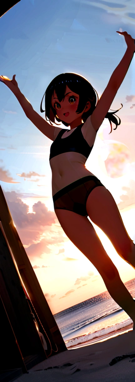 (((Japanese)))() ((((9-year-old girlole body写真 Full Shot Medium Short Hair A low ponytail whole body Thighs Casual wear 濡れてSee-throughる服 Sports bra Panties((濡れてSee-throughる))See-through short skirt cute (smile) Sandy Beach (((See-through))) Shot from between the legs Spread your legs Spread your legs Raise your arms up Through the gap(Panties)I can see