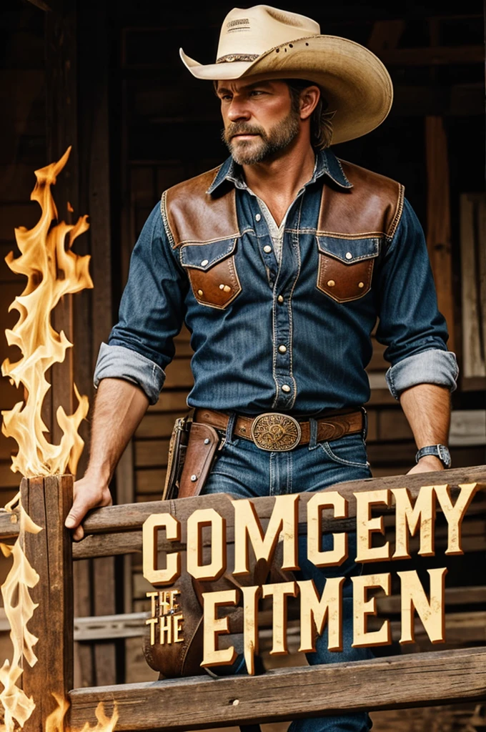 Make me a company logo with the name of "the cowboy essence" with cowboy theme