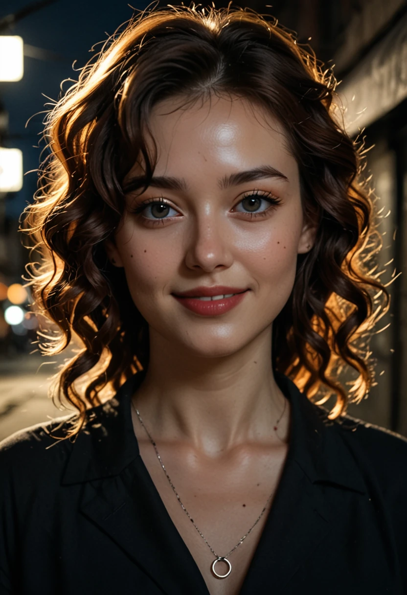 A stunning Korean K-pop star with mesmerizing, intoxicated eyes and flowing, wavy hair stands in a dimly lit, atmospheric dark alleyway at night. Her flawless, radiant skin glows softly against the shadows (1.4), highlighting her perfectly structured face with sharp, alluring features and a captivating smile. She is impeccably dressed in a chic, stylish outfit that fits her figure perfectly, adorned with a trendy o-ring accessory. The portrait captures every fine detail, from the texture of her hair to the subtle nuances of her expression. The background, a blend of shadowy alleyways and hints of urban charm, enhances her elegance and allure, creating a striking and unforgettable image.
Score: 9, 8 up, 7 up