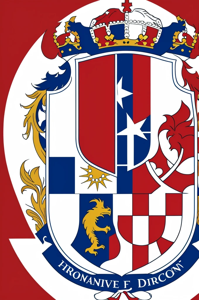 Create a profile picture for Discord. In the picture a Croatian flag should be easily visible and the coat of arms of the Croatian national team. The name DarioBLN should stand for this