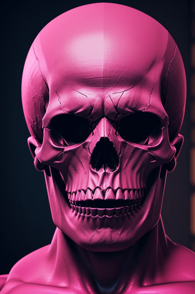 "Generate a 3D skull with exposed muscles, animation style, vibrant and detailed colors, dramatic lighting, neutral background." And you can add dumbbells or weights, put a pink shirt on the skull