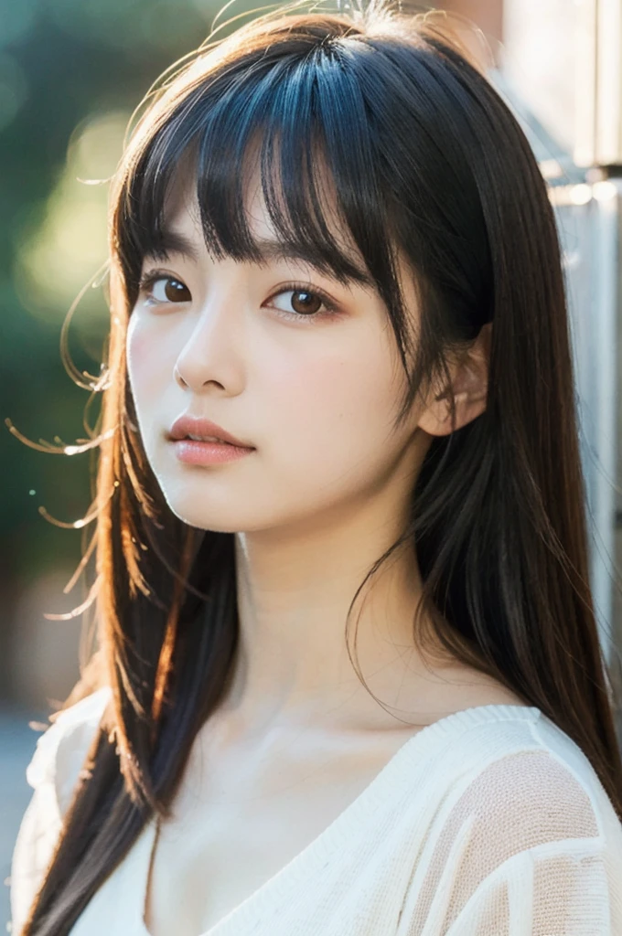 Highest quality,masterpiece:1.3,Ultra-high resolution),(Very detailed,Caustics,8K),(Realistic:1.4,RAW shooting),18-year-old,Japanese,Looking at the camera, Slender body, Good figure,Rembrandt Lighting, Realistic atmosphere, glossy lips,Soft white skin that shines in every detail,Detailed drawn eyes、Very beautiful eyes,Detailed lips、Beautiful, shining lips,Very beautiful face,Very well-formed face、18-year-oldの美しい少女,、Detailed face, (Photorealistic:1.2), (Highest quality), (Detailed skin:1.3), (Intricate details), Ray Tracing,One girl, In detail,real,Detailed skin texture, Black Hair, Long Hair,Cat ears headband, (Wavy Hair:1.2), (Blunt bangs:1.2), cute,Collarbone Bare Skin,Shoulder Bare Skin,(Face Focus:1.1),(Face close-up:1.1),(Low position::1.3),On the floor,