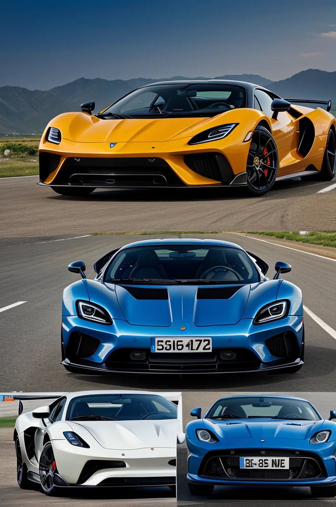 Write different names on the number plates of four super cars - Tushar, Tushar 2, Vishnu, Pawan,
