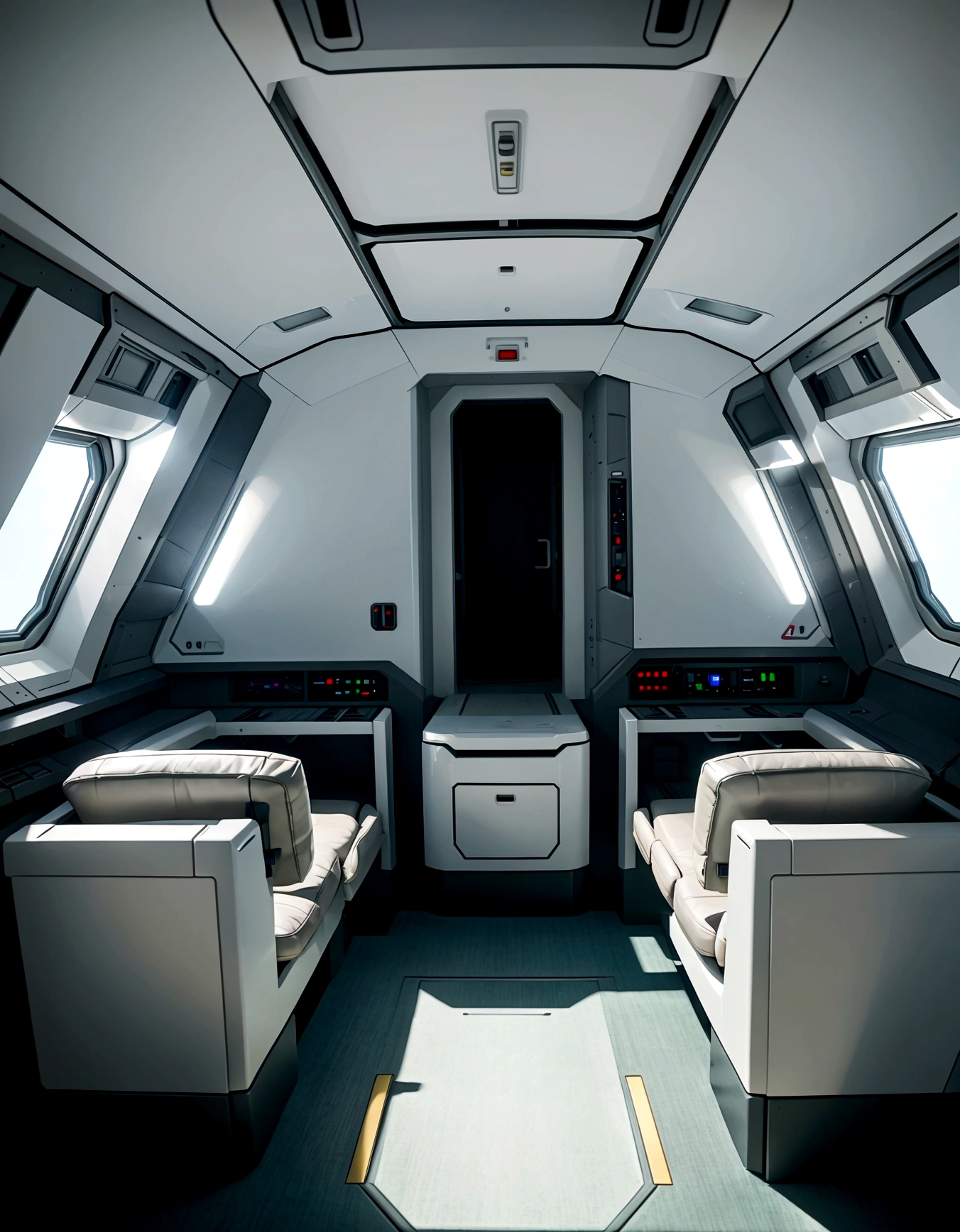 Interior of a space ship, futuristic, gundam, anime, cel shaded