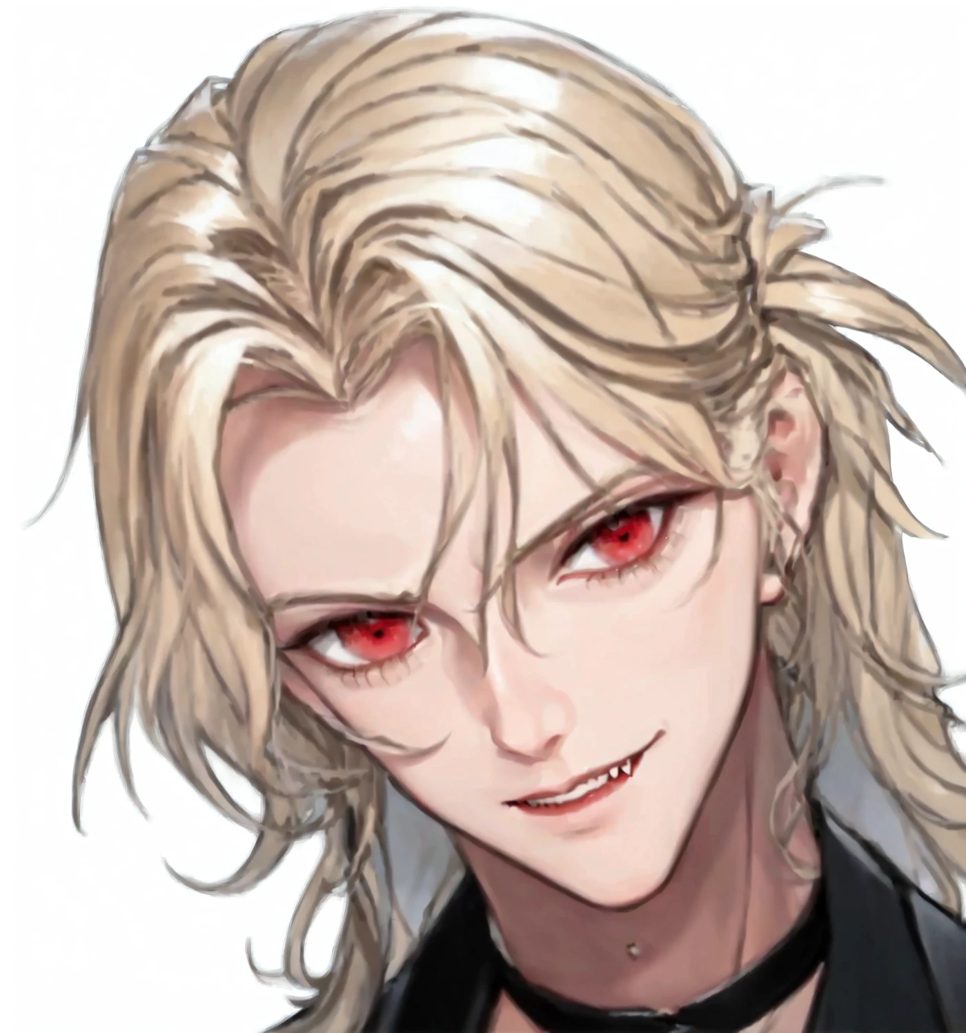 Blond man,Red Eyes,Anime character wearing a black jacket, Delicate hermaphroditic prince, handsome Male vampires, Johan Liebert mixed with Alucard, beautiful androgynous prince, Hermaphroditic vampire, The handsome guy in Demon Slayer, Male vampires, Johann Liebert mixed with Dante, Male vampires of clan banu haqim