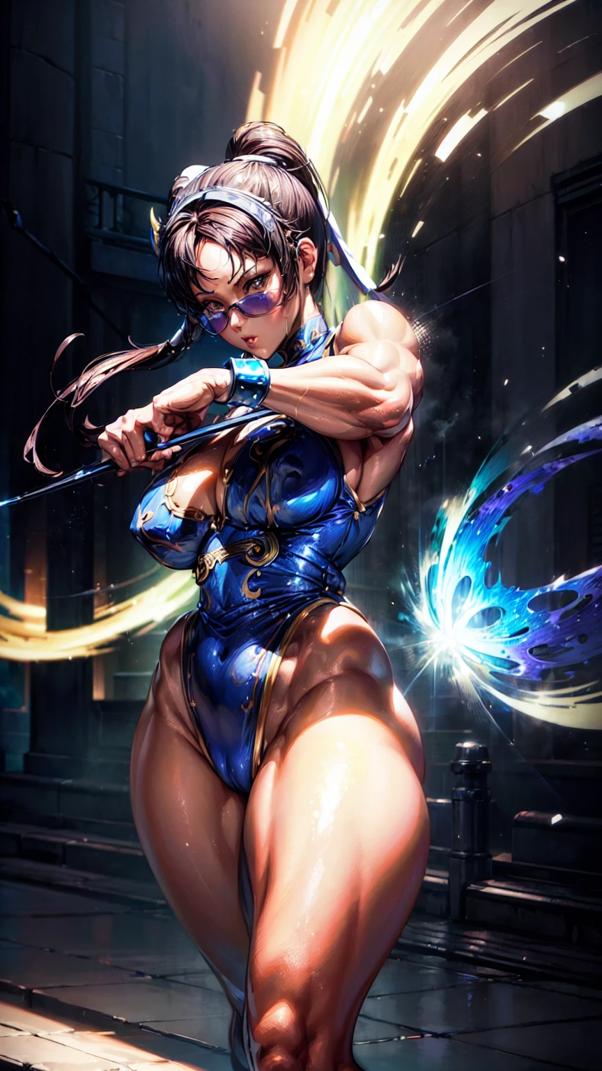 ((woman based on the character chun li)), breasts big, medium hips, ((ultra realisitic)), TM Ninja white, Icons, cores Vibrants, vector style, digitl art, 4K, details Intricate, mesmerizing, professionally made, beautiful vector illustration, 12k resolution, ..3d, all characters detailed in full length, ((highy detailed)), ((Vibrant)),((ultra high-quality)), ((Hyper-Realism)), ((fotorrealism)), [octan rendering] , in town, Lots of cars (realisitic)