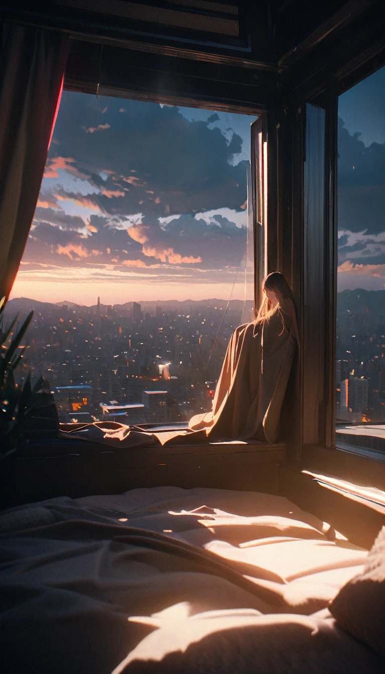 (8K, RAW photos, best quality, masterpiece: 1.4), (((Moonlight outside the window))),Ultra-high resolution, Extremely detailed, light, Light close-up, Nice light, Golden, (Detailed light, It was bright:1.2), Line Type,dark,(perfect anatomy:1.2), High-quality shadows, Natural Lighting, (White highlights:1.2), night, cloudy day, (at home:1.2), (照进at home的光线:1.2)