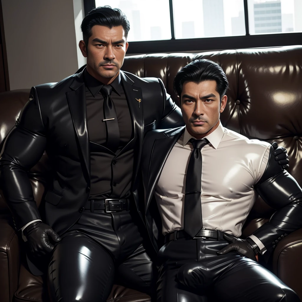 30 years old,daddy,"shiny suit ",Dad sat on sofa,k hd,in the office,"big muscle", gay ,black hair,asia face,masculine,strong man,the boss is,handsome,sex,leather gloves,lecherous dad,look straight ahead,"dad is handsome","gay dad","handsome"