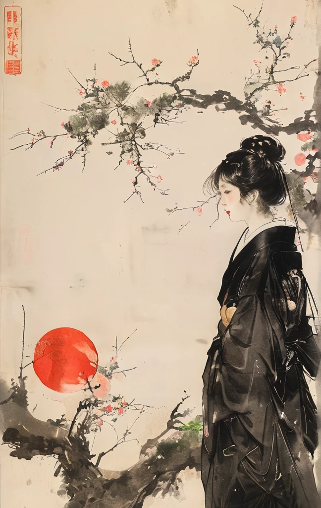 art by Charles Douglas Richardson and Mór Than and John Berke, vengeful and bustling atmosphere, silhouettes, characters outlined against a bright background, evoking intimacy without explicit details, aesthetic of japanese ukiyo, framing, ingenious opus magnum with unrivaled details,