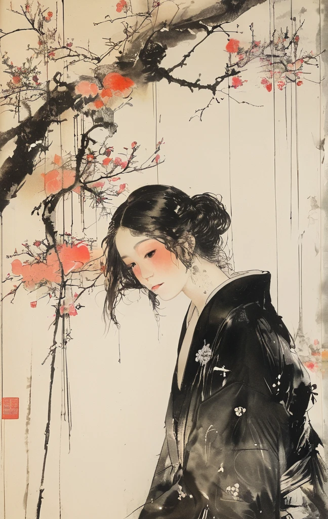 art by Charles Douglas Richardson and Mór Than and John Berke, vengeful and bustling atmosphere, silhouettes, characters outlined against a bright background, evoking intimacy without explicit details, aesthetic of japanese ukiyo, framing, ingenious opus magnum with unrivaled details,