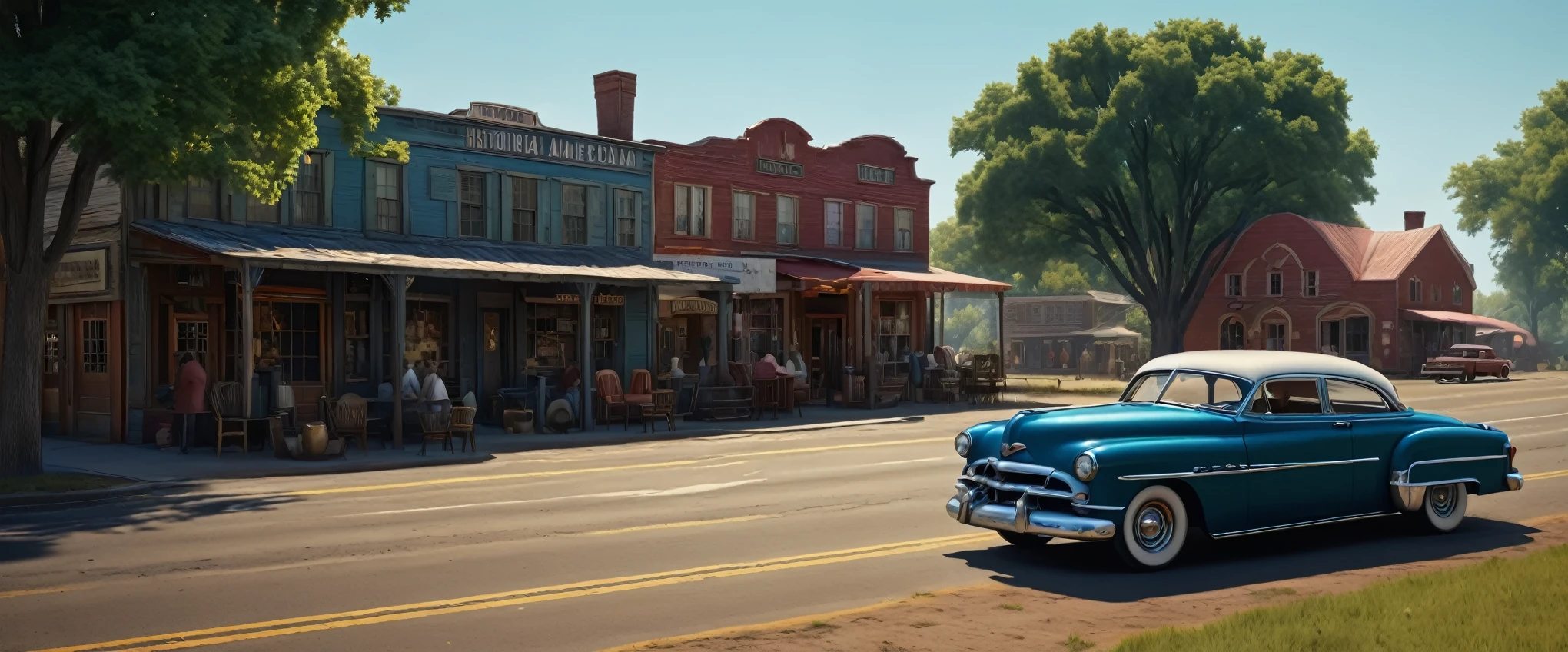 create an image demonstrating the style of ((Historical Americana)) style, hyper realism, 8k high definition, vibrant colors, sharp focus, insanely detailed