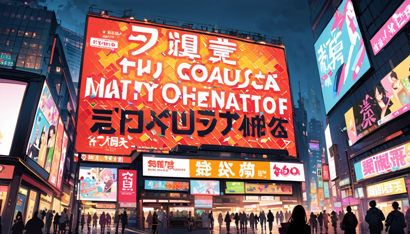 japanese neon signs, market posters, agency adverts, billboards, rectangles