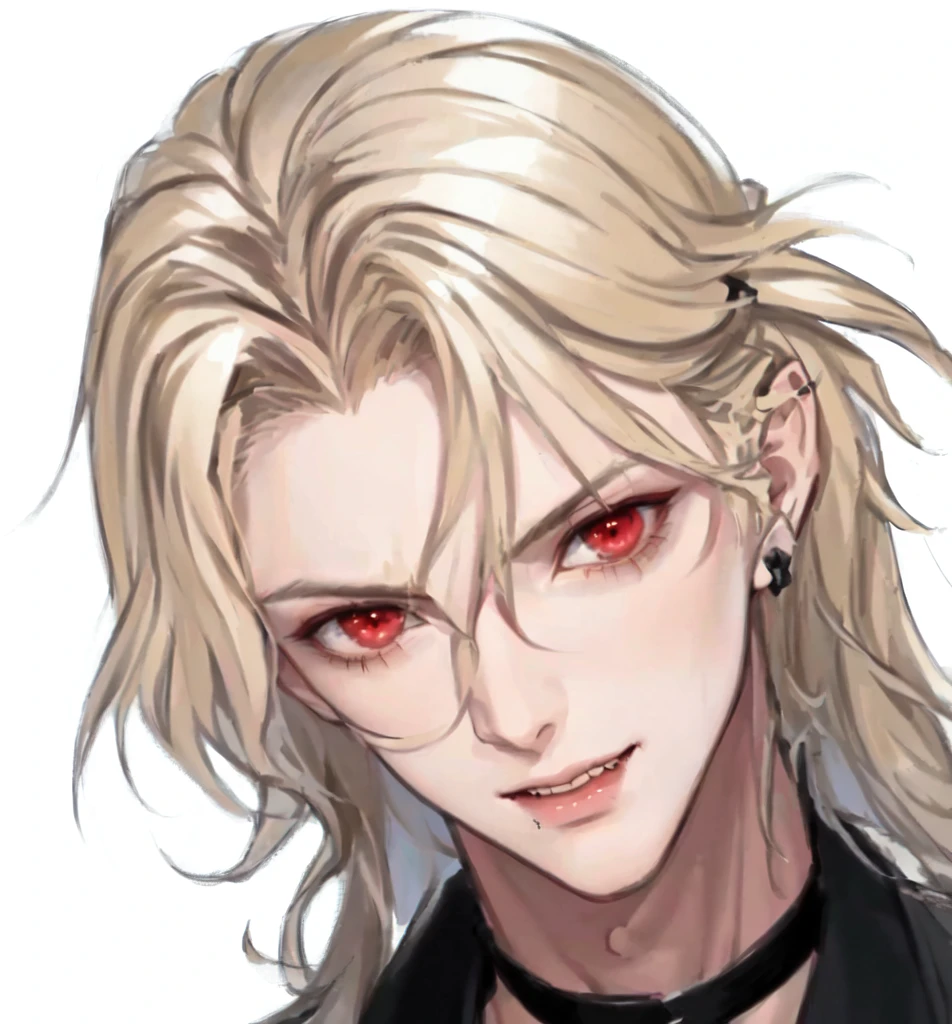 Blond man,Red Eyes,Anime character wearing a black jacket, Delicate hermaphroditic prince, handsome Male vampires, Johan Liebert mixed with Alucard, beautiful androgynous prince, Hermaphroditic vampire, The handsome guy in Demon Slayer, Male vampires, Johann Liebert mixed with Dante, Male vampires of clan banu haqim