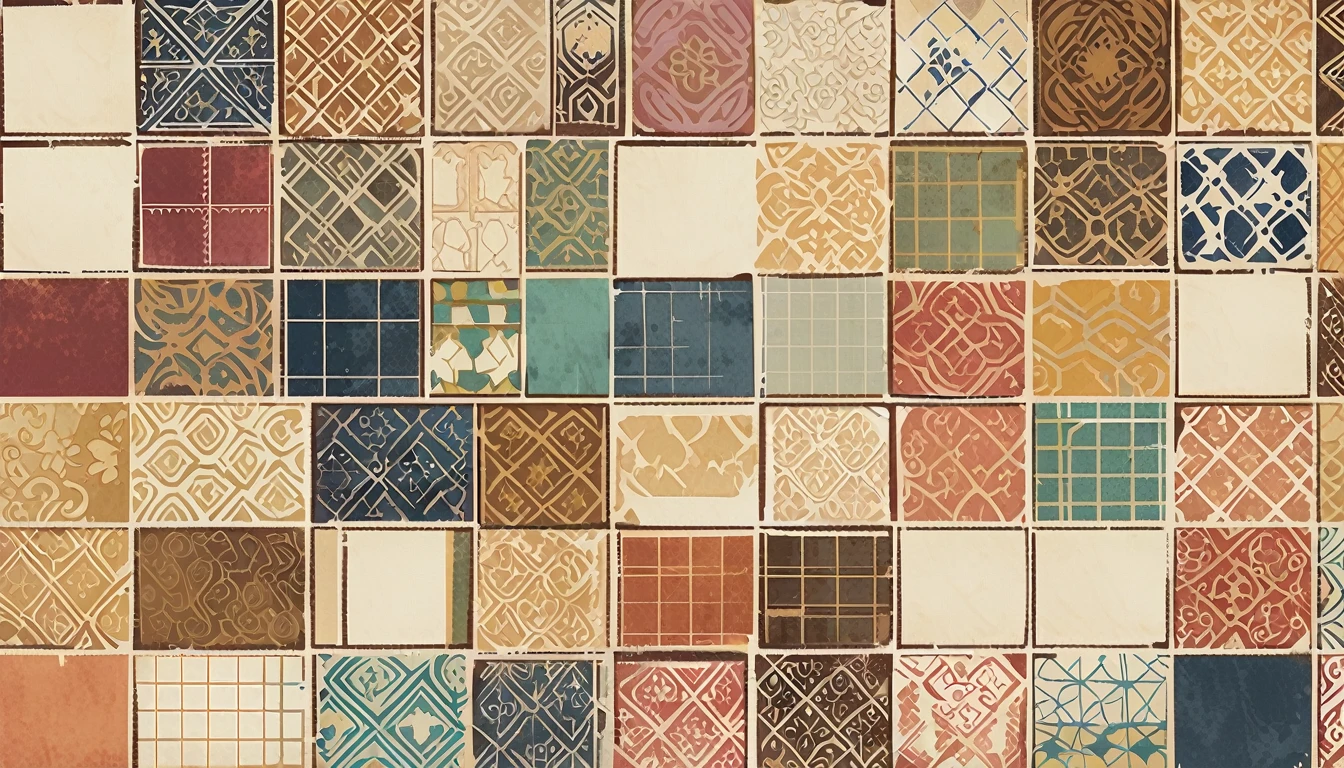 tile, design, flat, grid of squares, unique textures, patterns, filligree 