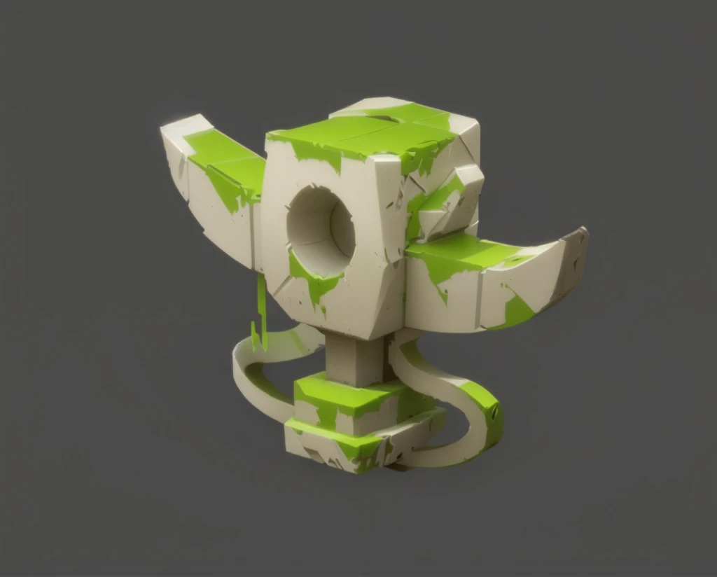 a close up of a green and white object on a gray background, game icon stylized, game asset, game icon asset, stylized game art, 3 d icon for mobile game, rpg game item, stylized 3 d, object concept art, stylized concept art, mobile game asset, hero prop, 3 d render stylized, videogame asset, stylized pbr