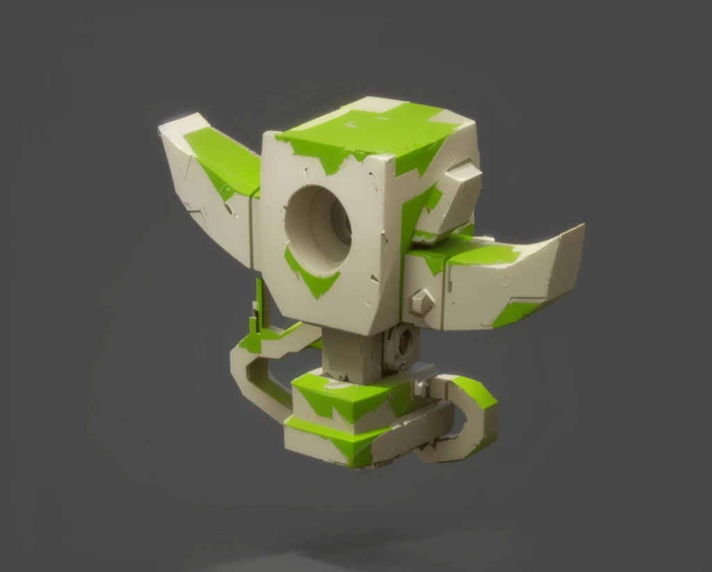 a close up of a green and white object on a gray background, game icon stylized, game asset, game icon asset, stylized game art, 3 d icon for mobile game, rpg game item, stylized 3 d, object concept art, stylized concept art, mobile game asset, hero prop, 3 d render stylized, videogame asset, stylized pbr