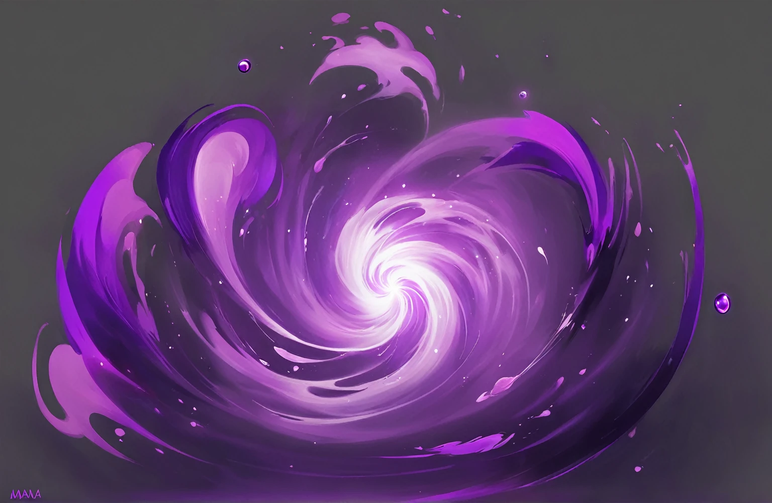 Purple and black swirling objects,There is white light in the middle, Plum blossom petals swirl, Ink Art, Concept Art Magic Highlights, Made of liquid purple metal, Purple Tornado, Game concept art, splash aura in motion, in mysterious style, Purple Aura, Mana flows around, purple fire powers fire swirling, ethereal essence