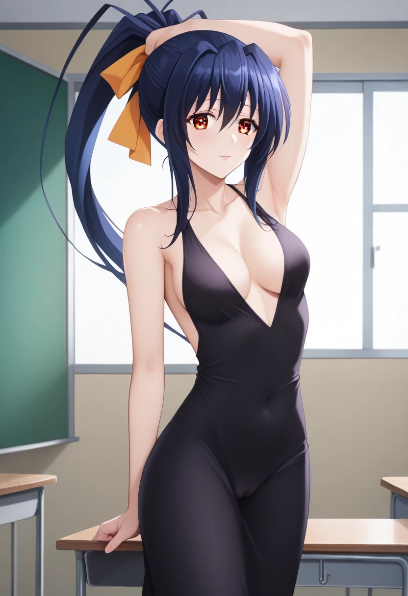 Akeno Himejima,eft_dxd_akeno,16 HD, poni tail,
BREAK (Black dress for a ball dance:1.2)
BREAK indoors, classroom,
BREAK confident yet elegant expression,graceful and alluring pose,amazing attention to folds and in naked, armpits, pussy,
BREAK (masterpiece:1.2), best quality, high resolution, unity 8k wallpaper, (illustration:0.8), (beautiful eyes:1.6), extremely detailed face, perfect lighting, extremely detailed CG, (perfect hands, perfect anatomy),