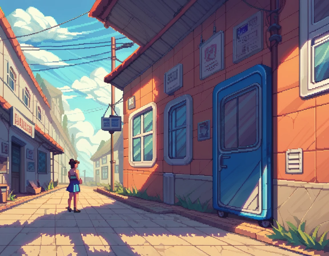 score_9, score_8_up, score_7_up, pixel art, a derelict subway station, sunny, desolate