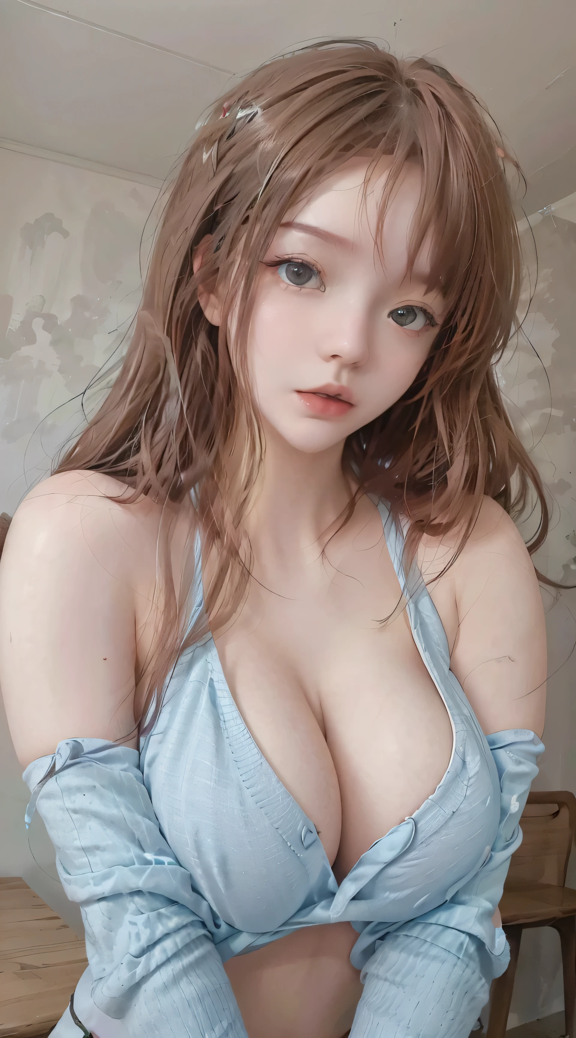 masutepiece, Best Quality, Photorealsitic, finely detail, hight resolution, 8K Wallpapers, Perfect dynamic composition, Beautiful detailed eyes, large full breasts, Random and sexy poses,Bring your chest together、(Very Small Size Mock Neck Crop Tank Top White Knitwear)、(Breast bulge 1.2)、A smile、open open mouth、Resort scenery、20years old、(Drooping eyes 1.4)、Adult beauty、Nordic