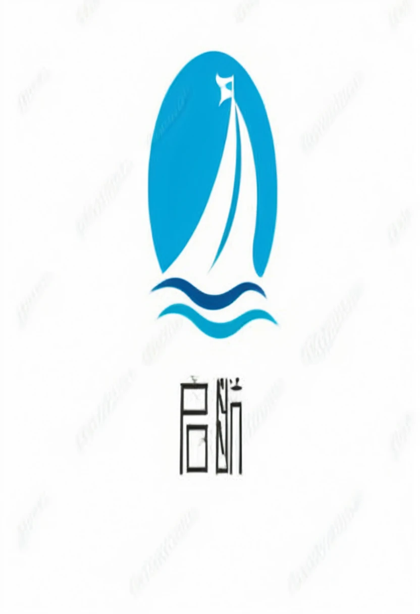 Best quality,Clear lines,Ultra-fine drawing,Simple background,logo,A sailing boat,Driving on the waves