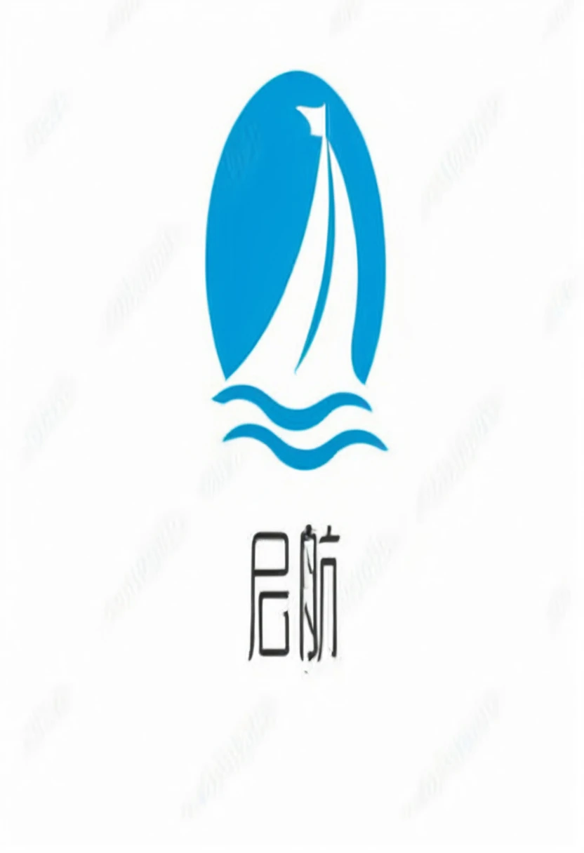 Best quality，Clear lines，Ultra-fine drawing，Simple background，logo，A sailing boat，Driving on the waves