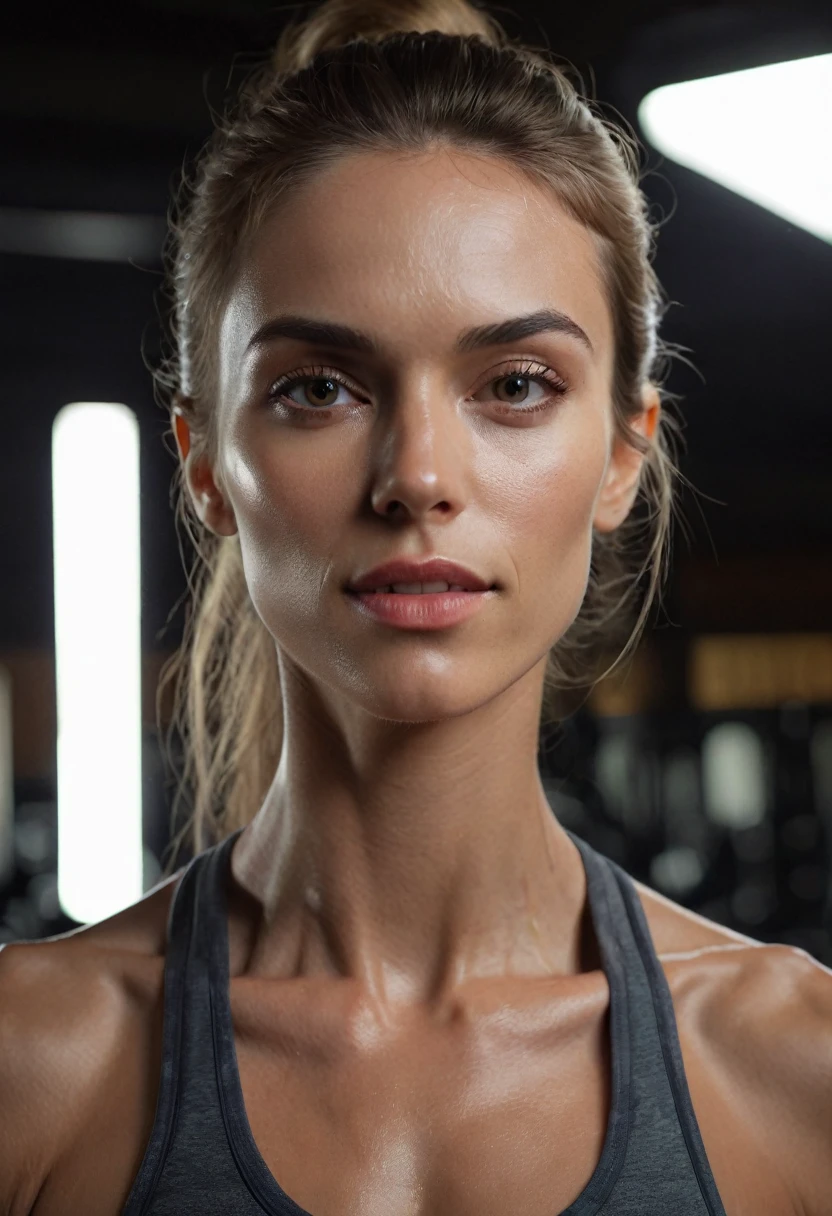 ((best quality)), ((masterpiece)), (detailed), Beautiful,lovely face, model,well dressed,workout,cinematic lighting,beautiful skin,real,slim