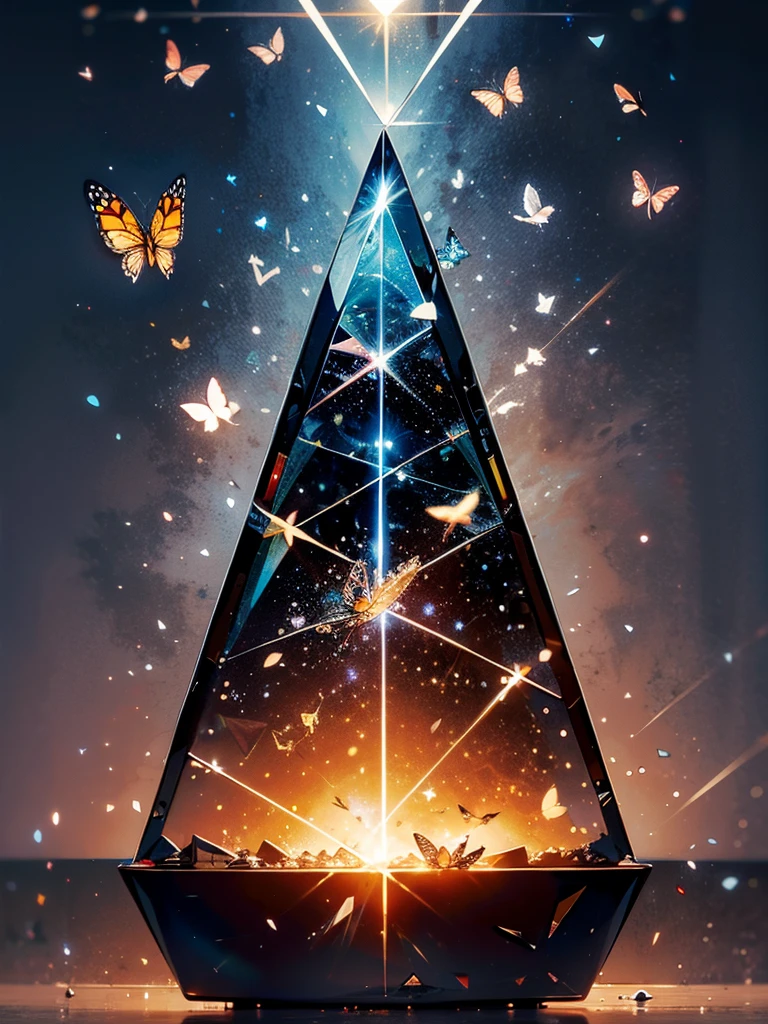 meteor,Butterfly,glass shards,machine,