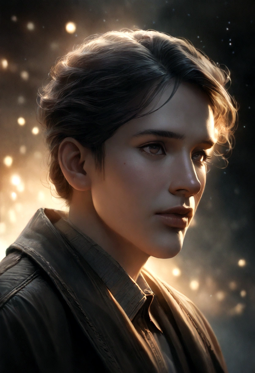 a lo-fi boy alone in a field full of stars, detailed face, detailed eyes, detailed lips, intricate details, dramatic lighting, cinematic composition, muted color palette, moody atmosphere, nostalgic, melancholic, beautiful night sky, glowing stars, a sense of loneliness, (best quality,4k,8k,highres,masterpiece:1.2),ultra-detailed,(realistic,photorealistic,photo-realistic:1.37)