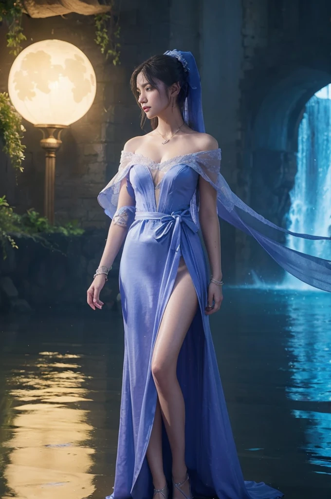 1women, ziyue character, shrouding the heaven, wearing white dress and hijab, Realistic detailed UHD 4k photography extreme quality, Cg unity 8k, super delicate, background blur, full depth of field, HDR high dynamics, real restoration, intricate and extreme details, perfectly presenting the style of midjourney art.  realistic, elegant, goddess, surrealism, high detail, supremacy, cinematic lighting, ray tracing, shadow, uhd, retina, masterpiece, ccurate, anatomically correct, textured skin, super detail, high detail, high quality, high quality, award-winning, best quality, high resolution, 1080P, 16k, 8k, 4K, HD