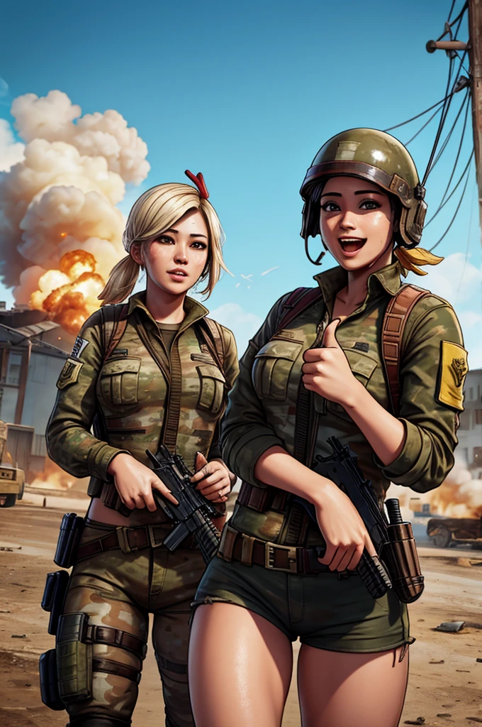 Thumbs up, gun em down, war never been so much fun, PUBG, Winner Winner Chicken Dinner