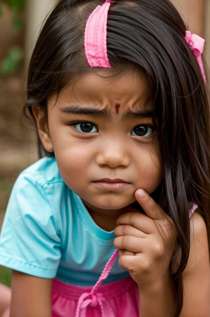 A girl has a surprised shock on his face and her one hand in on her forehead