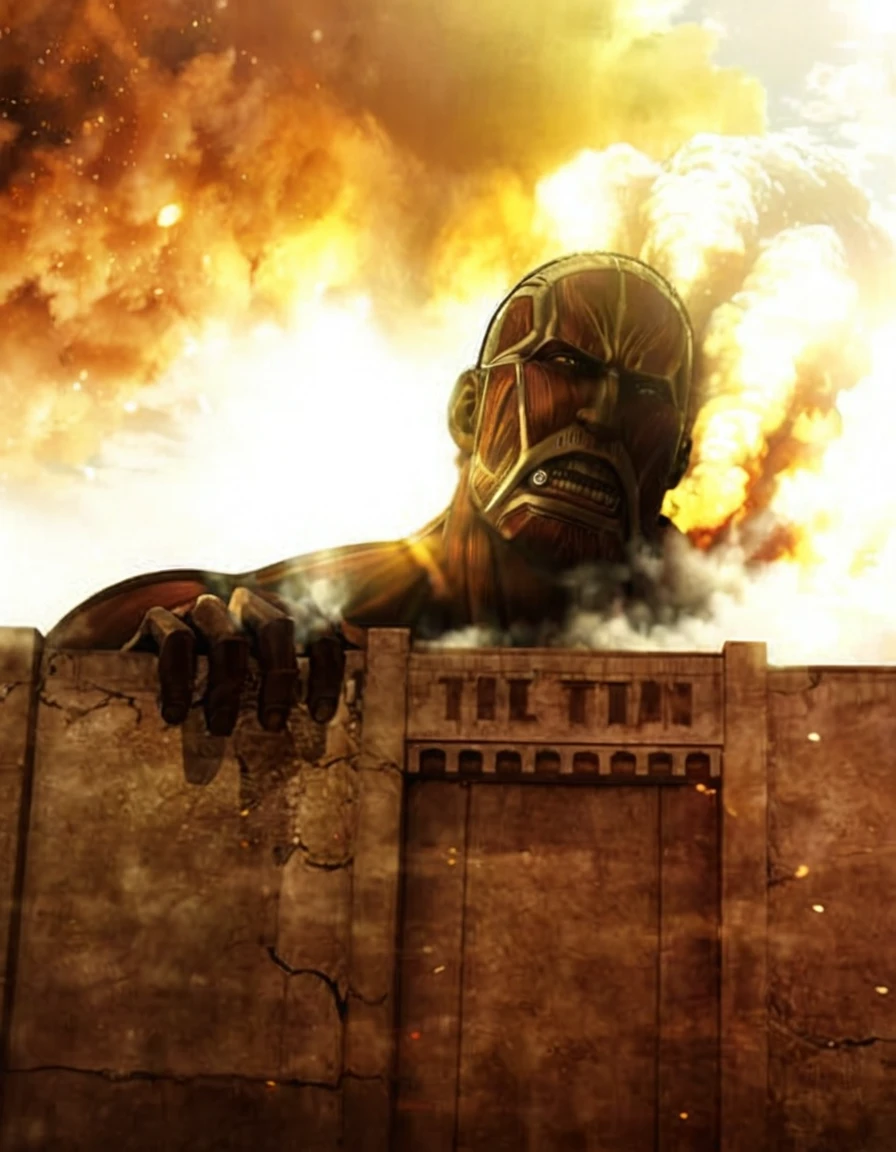 Close up to titan, Giant giant, from Attack on Titan, Attack on Titan, Attack on Titans, Attack on Titan covert art, shingeki no kyojin, in Attack on Titan, as the Giant giant, Attack on Titan scenery,Photorealistic (Photorealistic) Lifelike (Vibrant) Realistic (Realistic) True to Life (True to life) vivid (Brilliant) Picture-Perfect (Perfect Image) Naturalistic (Naturalistic) Convincing (Persuasive) Authentic (genuine) High Fidelity (High fidelity) Believable (Believable) True-to-life Details (true to lifeDetails) Tangible (Hands-on) Detailed (Detailed) Resonating (Echoes) precise (precise) Exact (Accurate) Hyperrealistic (Ultra-realistic) In-the-Moment (At that time) Verisimilar (Getting closer to the truth) Mirror-like (Mirror-like) Close-to-reality (Close to reality)