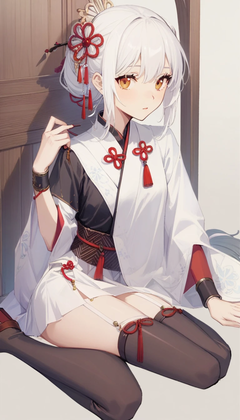 ((16 nights)), ((Oriental Project)), role play, 20-year-old female, (((White hair)), ((#1: Medium Length Spiked Hair)), ((Blue maid outfit)), ((White shirt)), Mid-chest, (Light)))), (posture))), (Realistic photos: 1.3), rim Lighting, (High Detail Skin:1.2), 8K UHD, Digital SLR Camera, high quality, high resolution, 4K, 8K, Bokeh, absurd, Optimal ratio:Four fingers and one thumb, (real:1.3), The cutest girl, A lot of knives