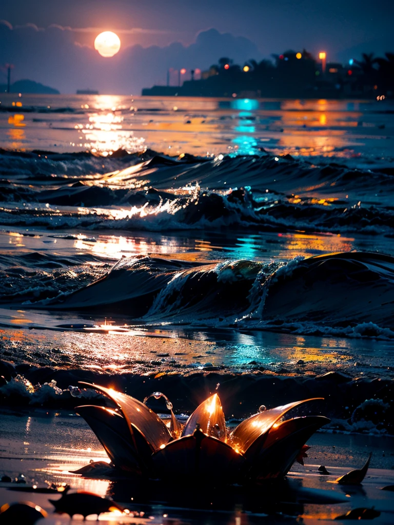 Water Drop,moonlight,Fallen Leaves,ocean,mechanical