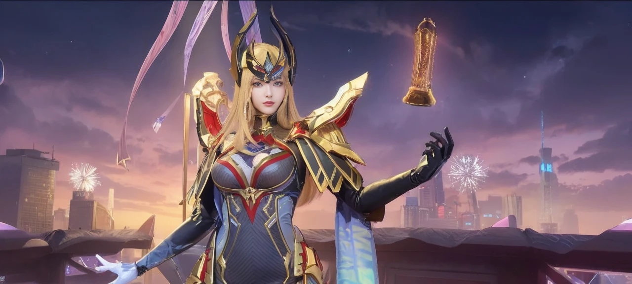 ((Best quality, 8k, Masterpiece :1.3)), Whole body, Sharp focus :1.2, A pretty woman with perfect figure :1.4, Slender abs :1.2, ((Dark brown hair, Big breasts :1.2)), body dress :1.1, (Night city view, Modern balcony :1.1), Highly detailed face and skin texture, Detailed eyes, Double eyelid, Small Bust, OL Uniform, Office Wear, white T-shirt, exposed cleavage, (Black Pantyhose), (No Panties), Interior Scene, Office