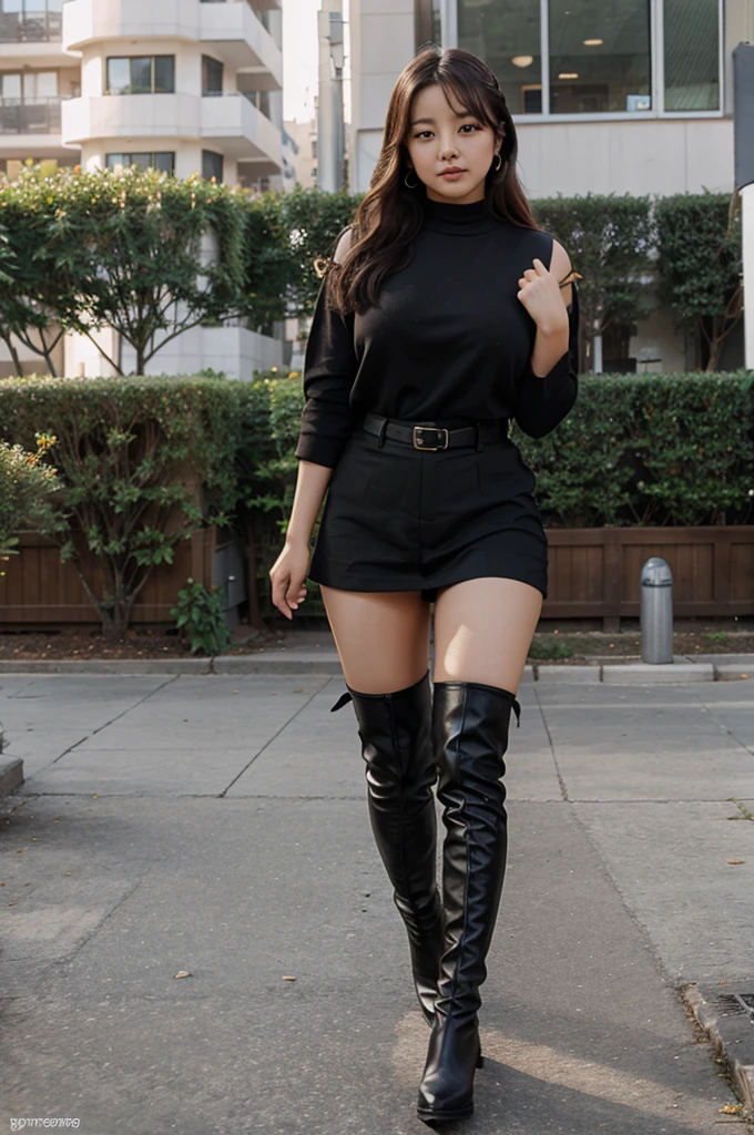 Girl in thigh high boots