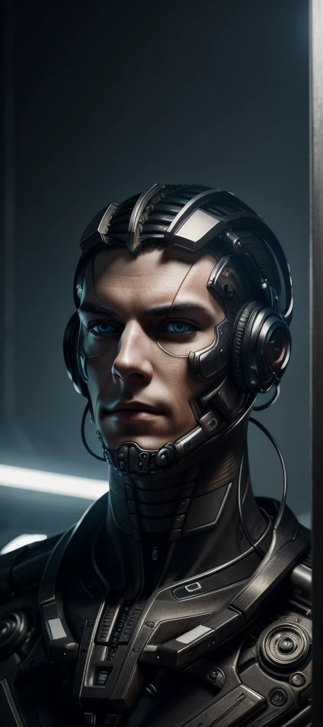 Center-center portrait of an ultra-detailed Mechanical Cyberpunk male Android, Looking at the camera, intricate, elegant, super highly detailed, suave, sharp focus, no blur, no, extreme illustration, unreal,  whole body (details), whole body very detailed