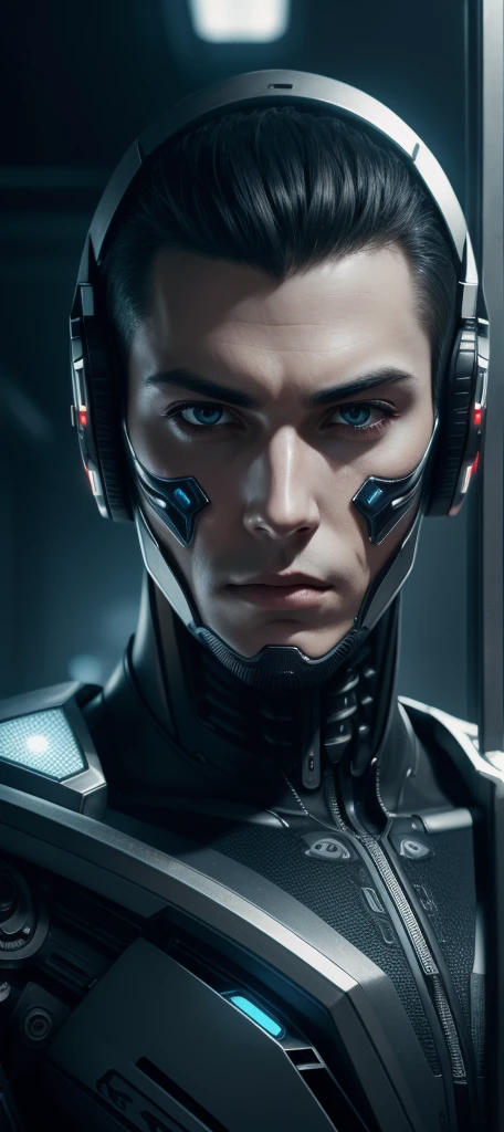 Center-center portrait of an ultra-detailed Mechanical Cyberpunk male Android, Looking at the camera, intricate, elegant, super highly detailed, suave, sharp focus, no blur, no, extreme illustration, unreal,  whole body (details), whole body very detailed