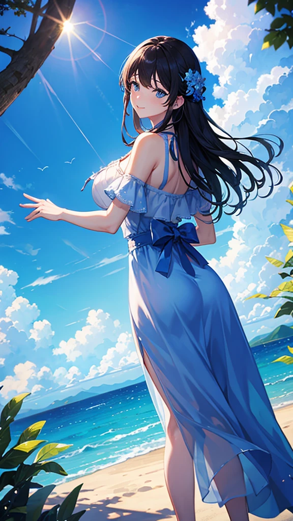 A spectacular view of the blue sky